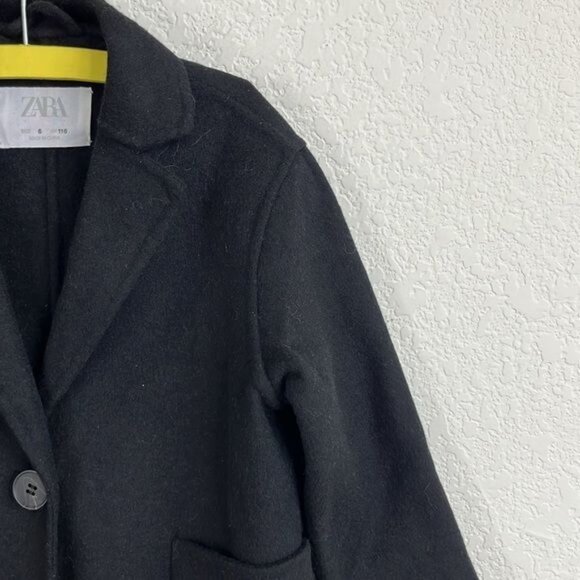 Zara Girls Wool Blend Midi Single Button Patch Pocket Coat - Picture 3 of 6